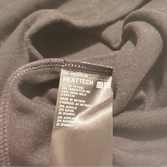 Uniqlo Heattech Stretch Fleece Crewneck Black Top Womens Large - Picture 10 of 16